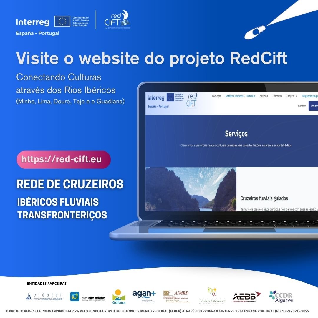 Imagem de um computador a mostrar o site da Rede-Cift